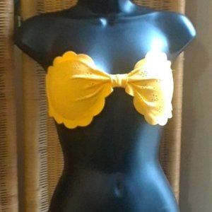 Floral Imprinted Yellow Bikini Top